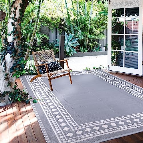 RURALITY Outdoor Rugs 8x10 Waterproof for Patios Clearance
