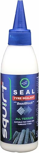 Squirt Sellador de neumáticos de bicicleta con tecnología BeadBlock (5 onzas) - Sellador de fugas de neumáticos sin tubo y sin cámara - Solución de