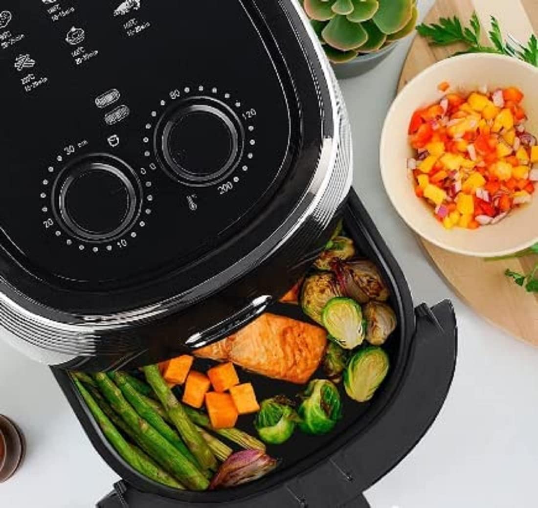 Hiki Ziki Air Fryer Oven, 4.0 L Healthy Oil-Free Air Fryer, Electric Vegetable Air Fryer Easy Operation with Simple Knob Controls for Frying, Roasting, Grilling, Baking, Tray 1