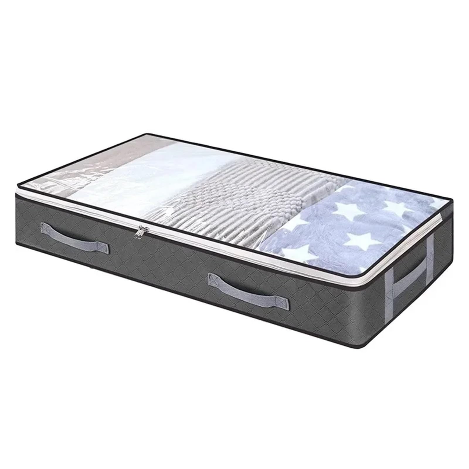 DHYUACN Sheet Storage Box Underbed Storage Bag Foldable Quilt Clothes Large Capacity Dustproof Bags(B 100-50-15cm)