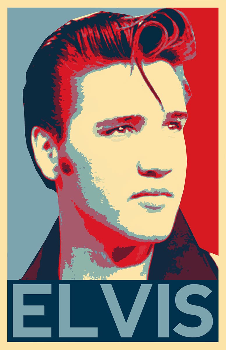 Elvis Presley ポップアート Amazon.com: Elvis Presley Illustration - Rock and Roll Music Icon