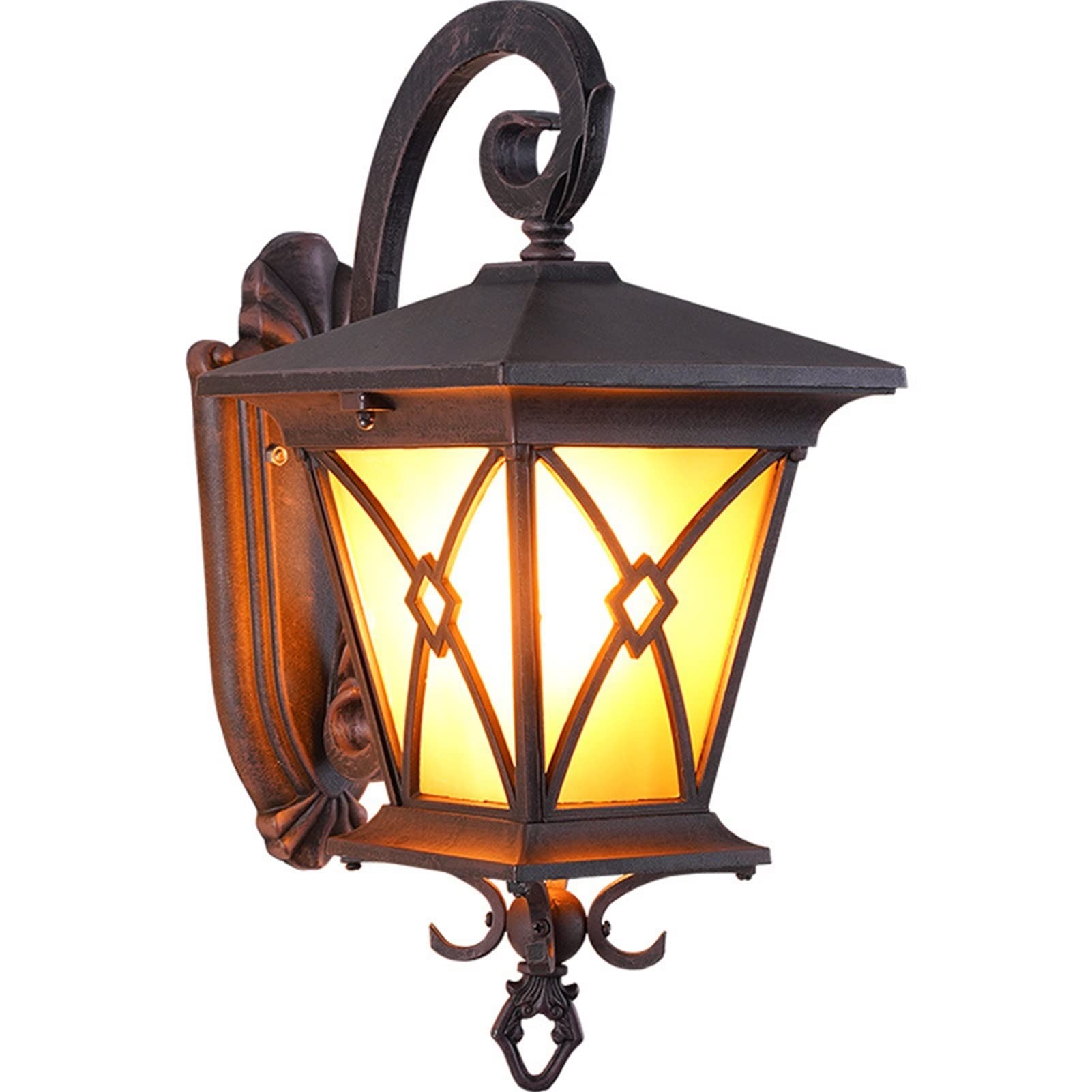 QUSYZD Lamp Post Lights Outdoor, Porch Wall Sconce Mount Outdoor Wall Lantern Waterproof Aluminum With Frosted Glass Exterior Light Fixtures Modern Classic Outdoor Wall Lights,L