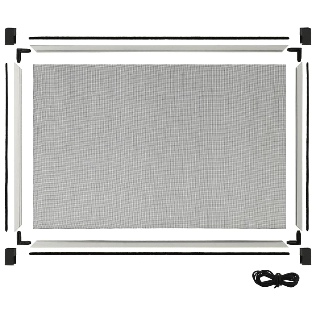 Teleskop-Fliegengitter für Fenster Weiß (100-193) x75 cm, Insektenschutz mit Aluminiumrahmen und Fiberglasnetz, verstellbares Fliegengitter-Fenster für Rollladen