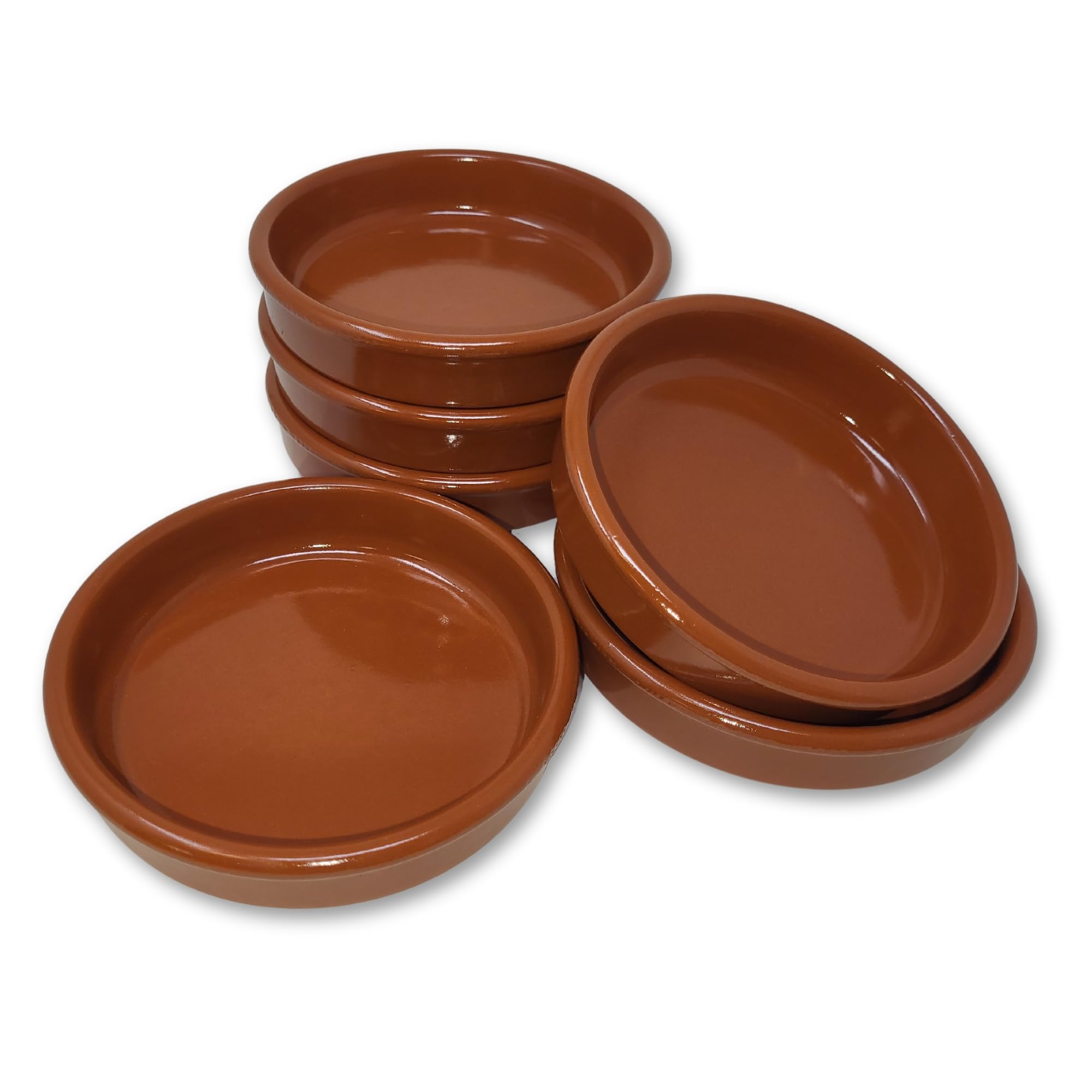 ToCi Set di 4 ciotole per tapas marrone | 230 ml ciotola Cazuela | ciotole per dessert in argilla mediterranea Ø 15 cm | argilla tradizionale spagnola