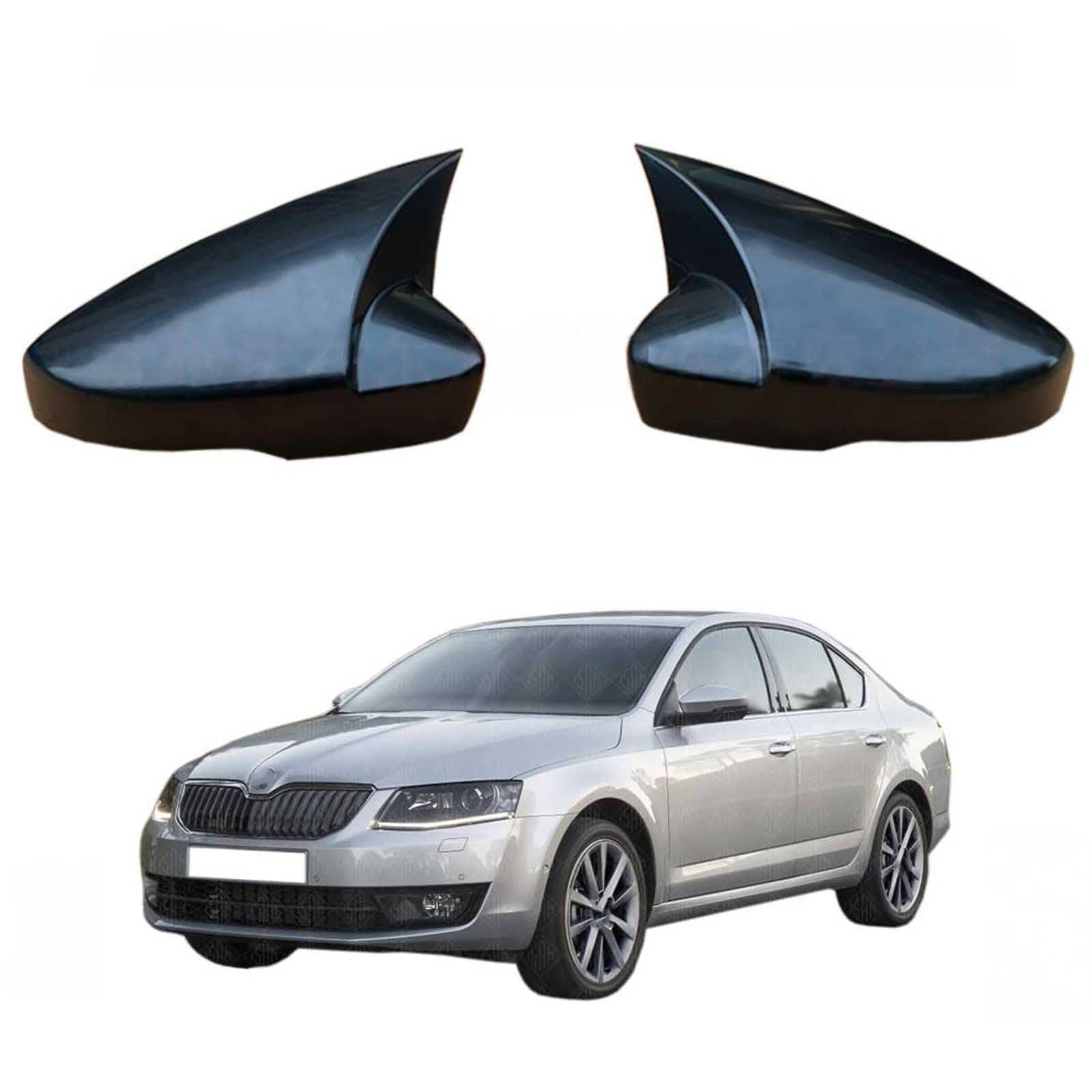 Coque de rétroviseur Skoda Octavia 2013-2017 noir brillant gauche droite