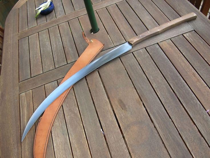 Empire - 32 Inch Long Handmade J2 Steel Full Tang Moon Sword with Sheath - Rose Wood Grip Survival Sword Sharp Edge - Greek Medieval Sword Best Gift for Him - Birthday Gift