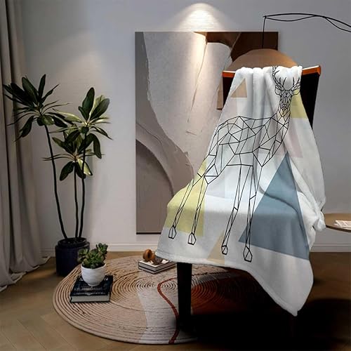 Miniatura 3 de WHYATT Manta creativa de ciervos poligonales para hombre, para sofá, camping, viajes, picnic, 30 x 40 pulgadas