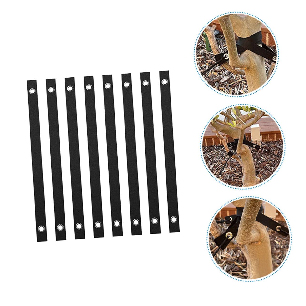 Happyyami 4sets Tree Support Straps Plant Grommets Straps Tree Staking Belts Flexible for 8pcs*4