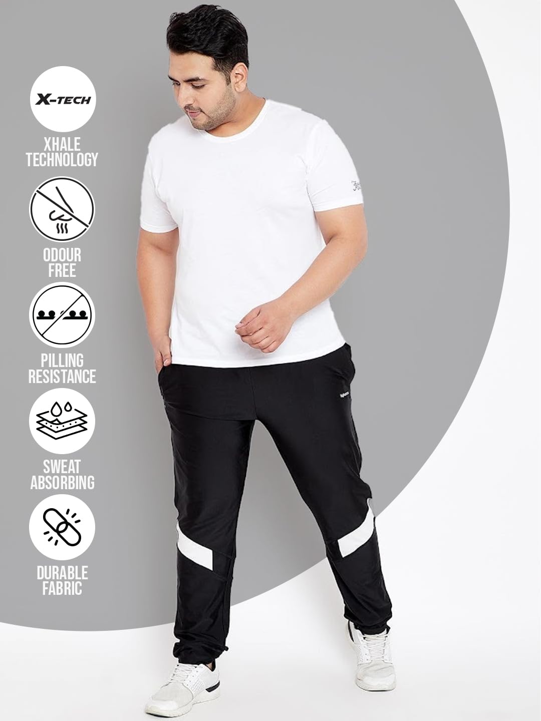Bigbanana Pantalones de chándal de ajuste regular para hombre de talla grande