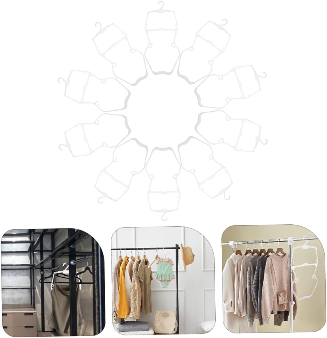 STOBAZA 10Pcs Swimsuit Hangers for Space Saving White Display Hangers for Bathing Suits and Swimwear for Closet Organization Bedrooms and Stores