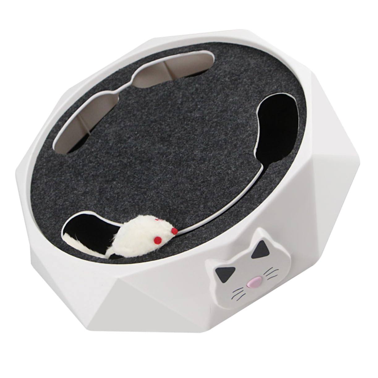 Milisten Souris Électronique pour Chat, Jouet de Chasse à Souris, Abs | Fonctionne 3 Piles Aa, Blanc, Portable, pour Chaton Intérieur et Chat Domestique