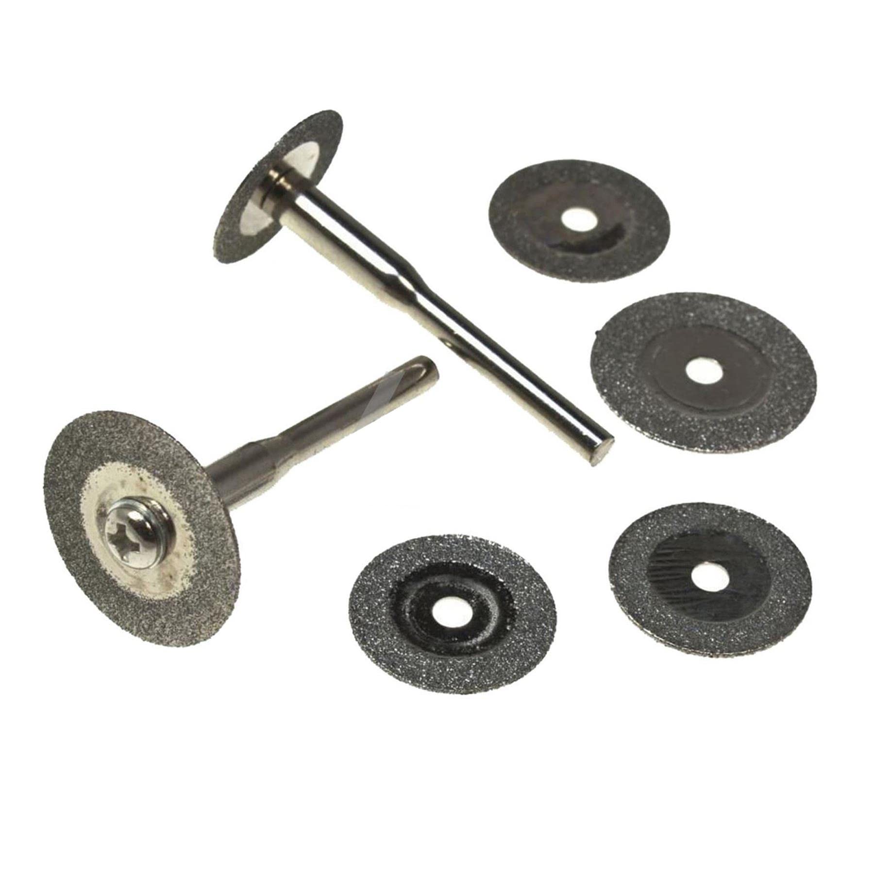Dapetz ® 6pc 20mm & 22mm Mini Diamond Cutting Disc Set with 2 1/8'' (3.2Mm) Shank for Rotary Tool, Mini & Dremel Drills, Cutting Glass, Metal, Stone Etc