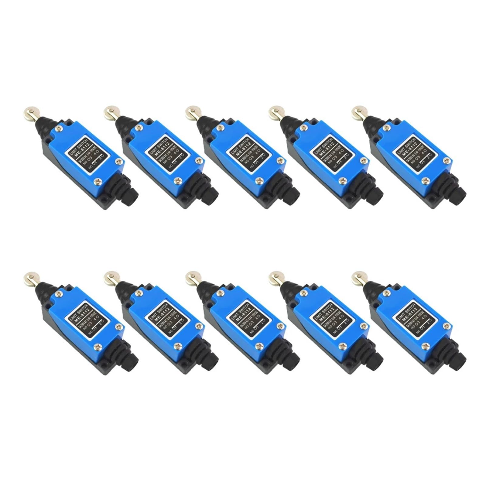 BKGWCSOR 10Pcs Limit Switch ME-8112 Rotary Adjustable Roller Limit Switch AC 250V NO NC Switches