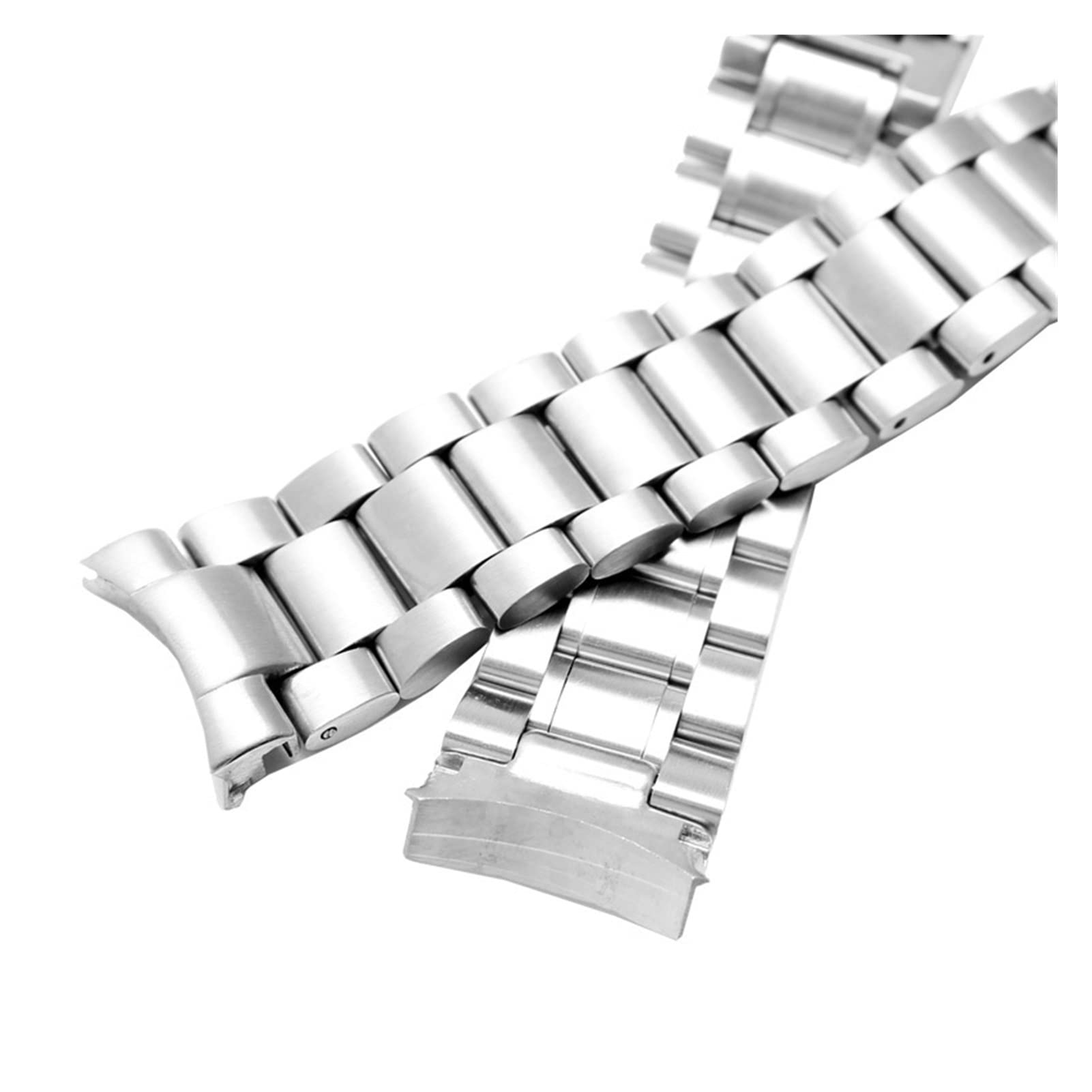 Uhrenarmband， Massives Edelstahlarmband mit gebogenem Ende for Uhren