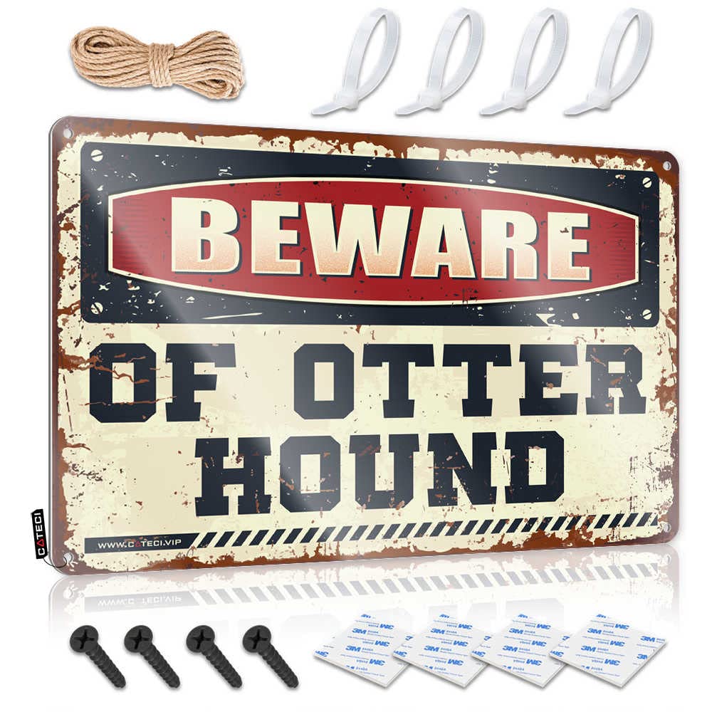 STWNVOITV Bedroom Door Decor Beware Of Otter Hound Sign Signs For Man Cave Adult Signs For Man Cave(30X40CM)