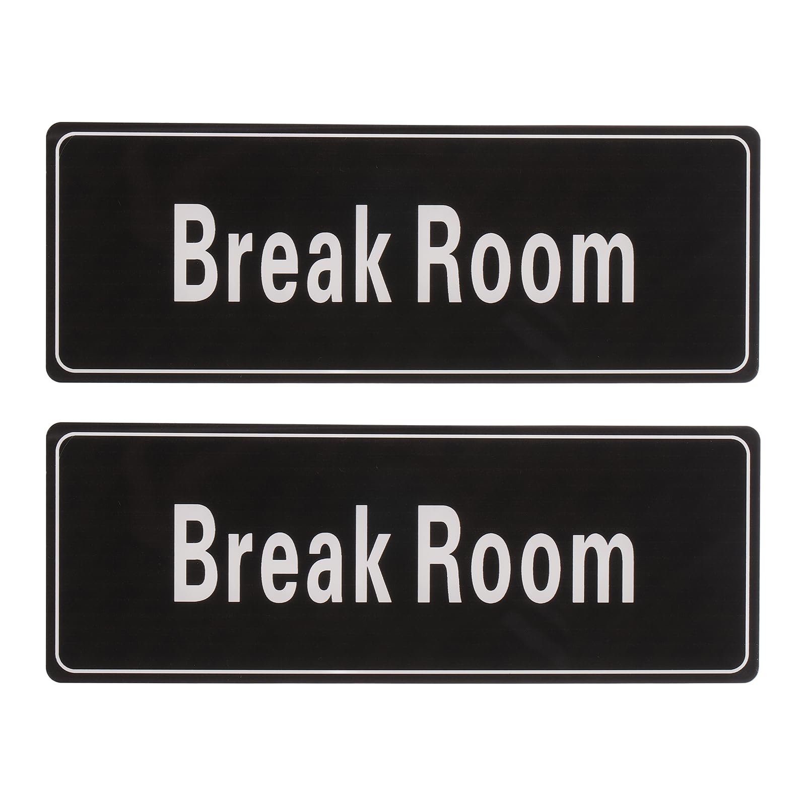 PATIKIL 9"x3" Break Room Sign, 2Pcs Room Door Sign Self-Adhesive Door Sticker Acrylic Wall Signage Easy Installation for Indoor Outdoor Home Business, Black with White Text