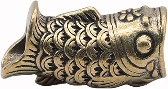 Fish Shape Paracord Beads Brass Knife Beads Antique Strap Pendant Diy Bracelet Necklace Keychain Making Decoration Gold