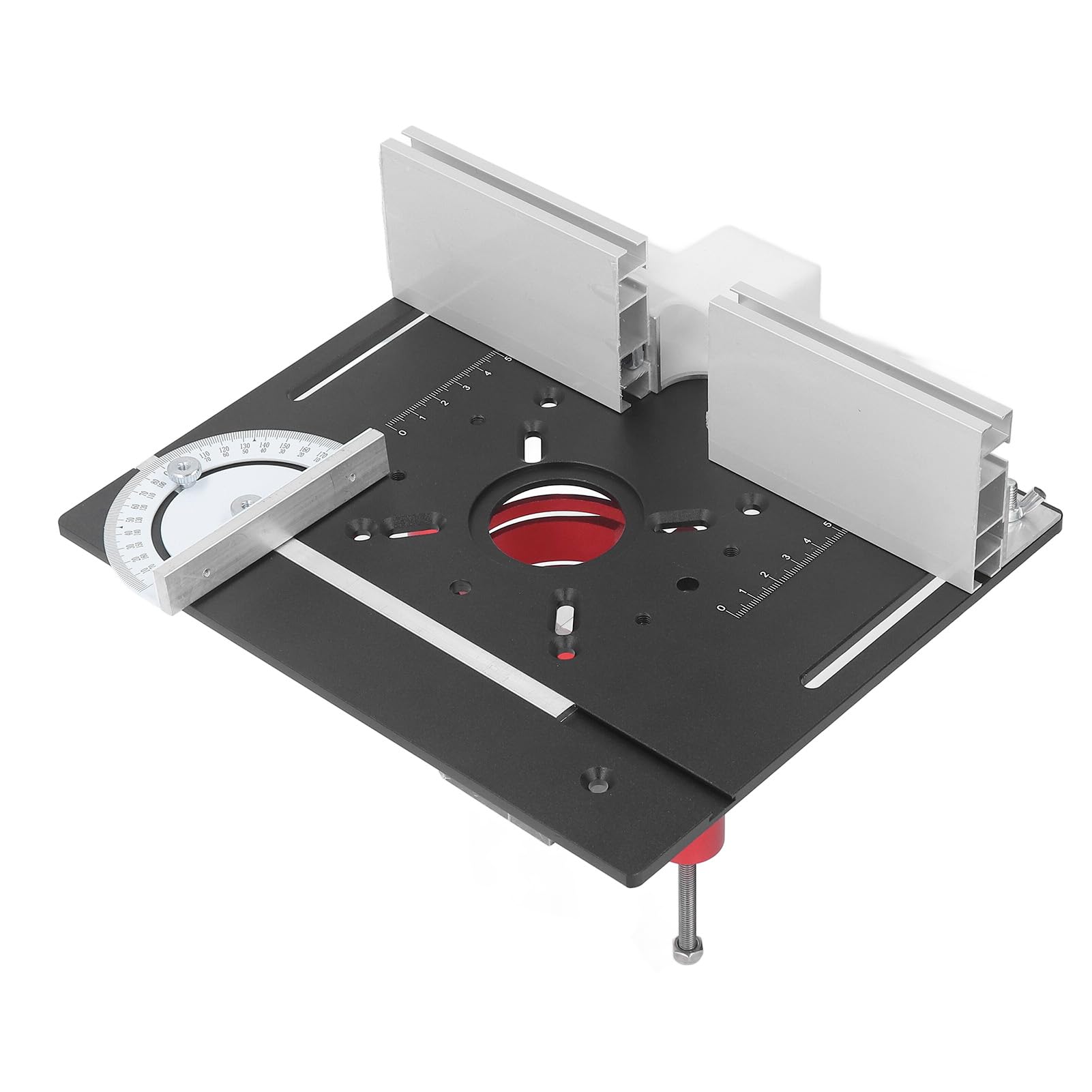 Sollevatore Per Fresatrice A Banco Con Piastra In Alluminio – Kit Per Motori Da 64-66 Mm, Base Rossa E Piastra Nera Per Lavorazione Legno