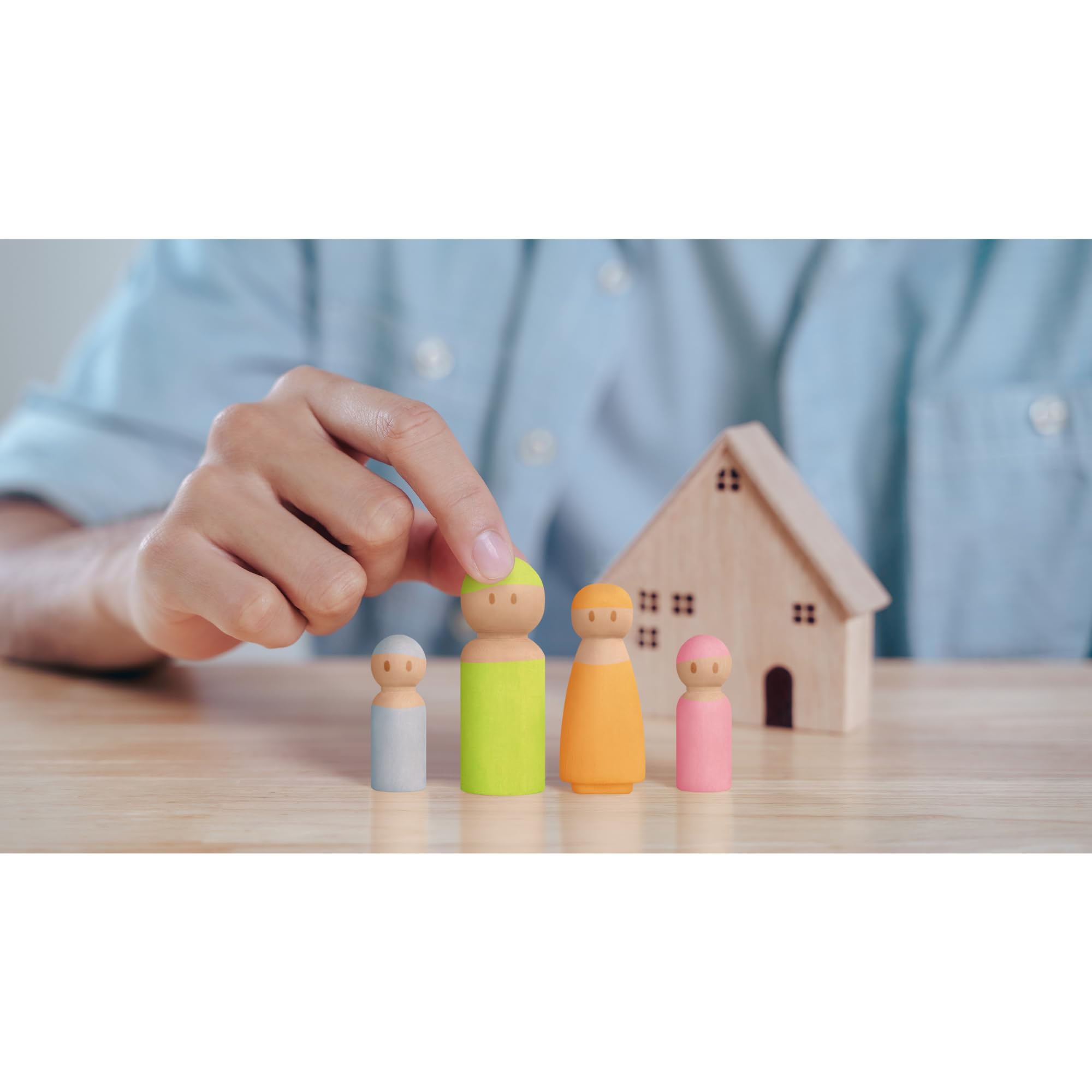 Personnages Peg Dolls bois naturel Montessori