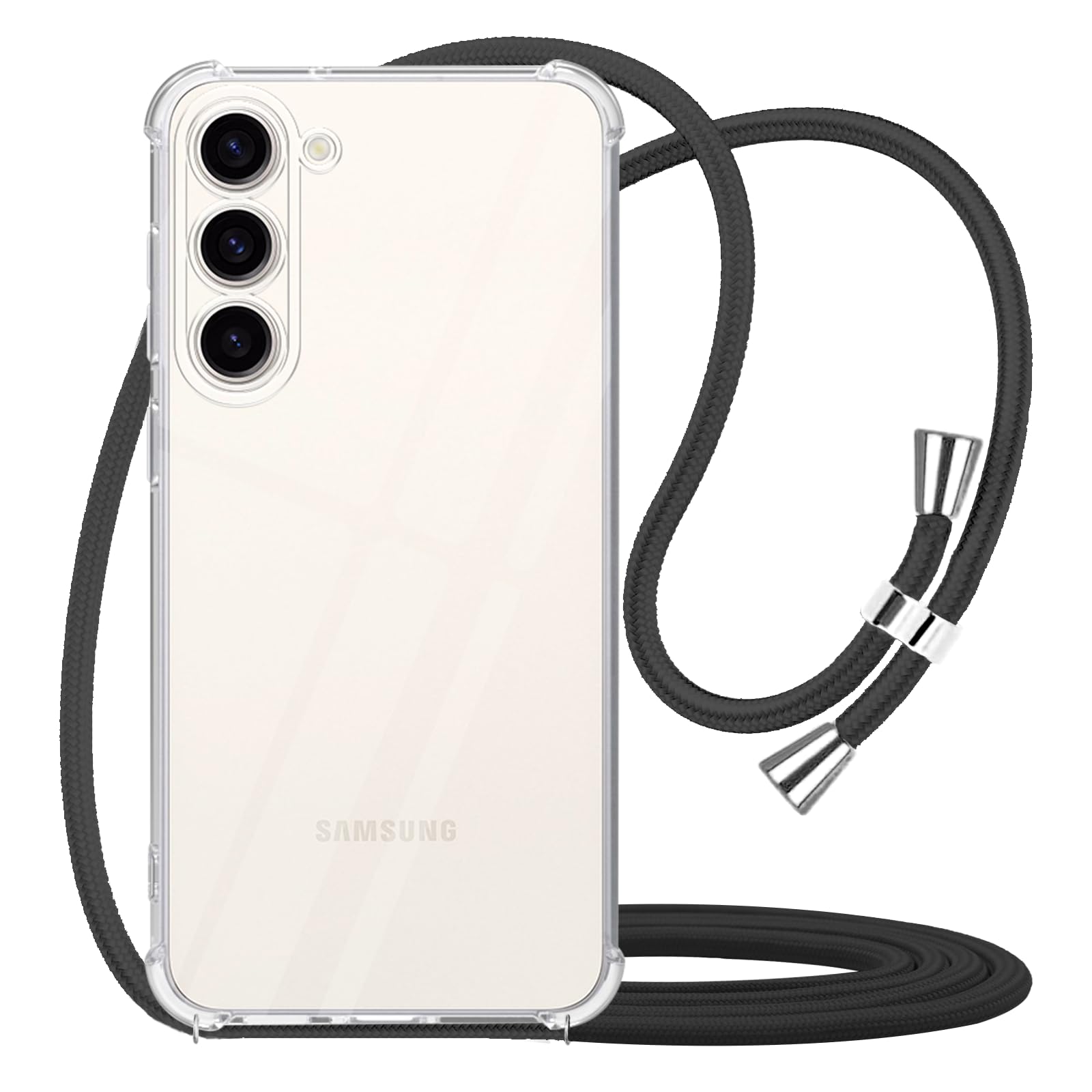 YESPURE Crossbody Case for Samsung Galaxy S23 Clear Case for Galaxy S23 with Adjustable Lanyard Phone Strap Transparent Soft TPU Anti-Yellowing