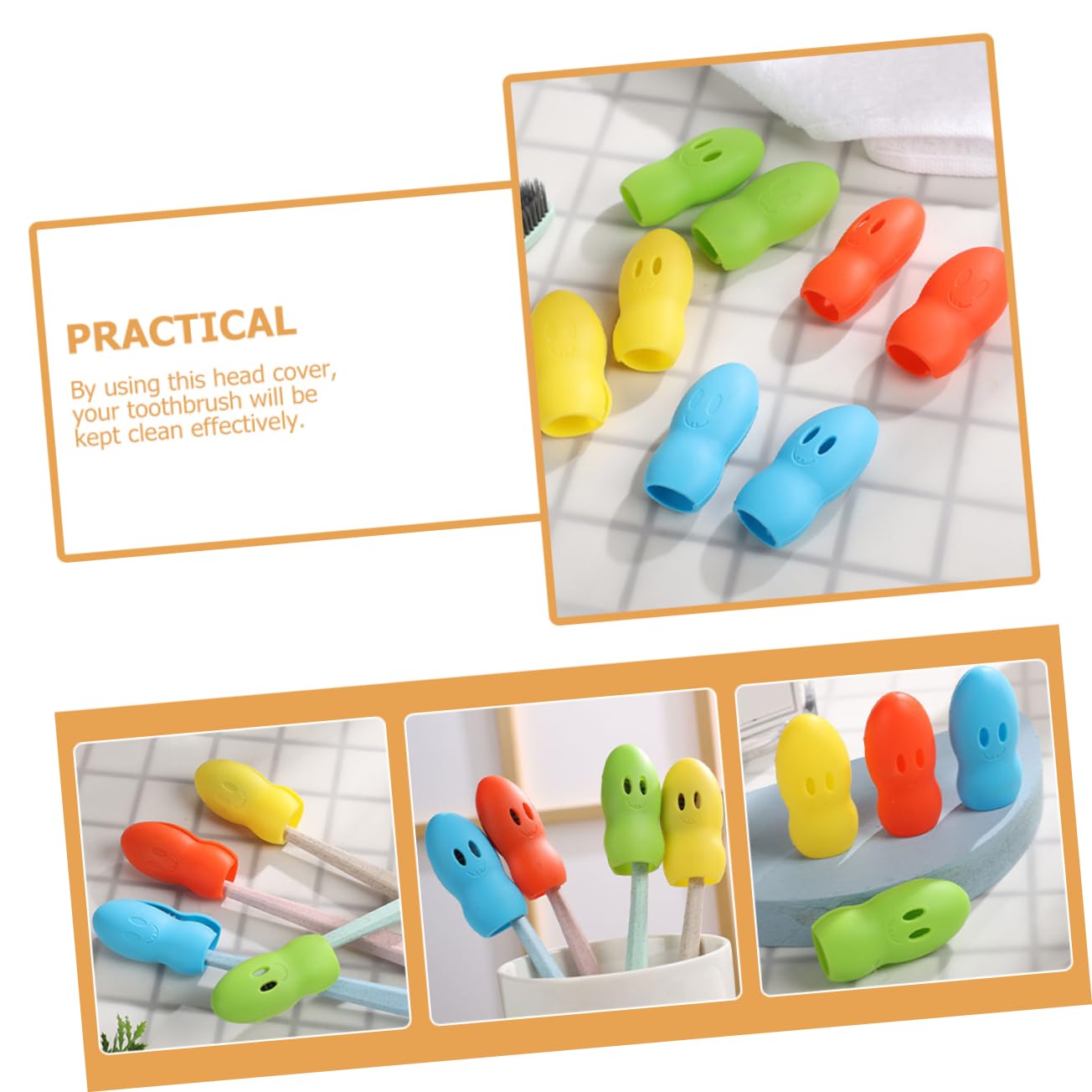 100piezas Fundas De Silicona para Cabezas De Cepillo De Dientes Protección Polvo y para y Uso Diario