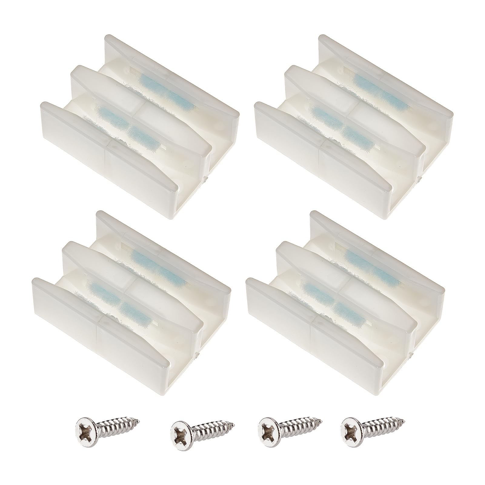 NICENEEDED 4PCS Guía Inferior para Puerta de Ducha Corrediza, Guía de Riel para Puerta de Ducha de Canal Ancho, Guía de Sistemas de Cerramiento de Bañeras