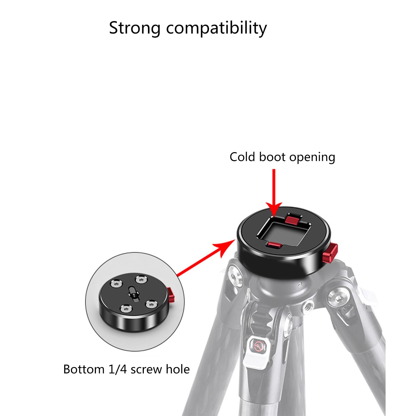 Adaptateur De Griffe Pour Appareil Photo - Double Vis 1/4" (6.35mm) - Montage Solide En Métal Pour Accessoires - 5