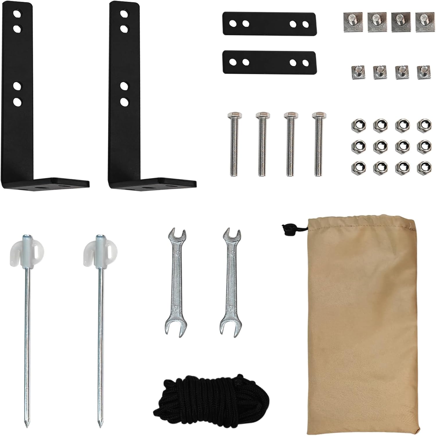 JUST-V Vehicle Awning Mounting Hardware L-Shape Stainless Bracket Installation Kit for Car Awning DIY & Replacement