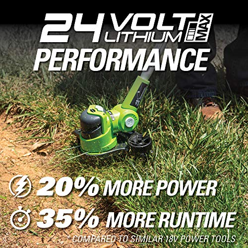 Greenworks 12-Inch 24V Cordless String Trimmer/Edger, 2.0 AH Battery Included 21342