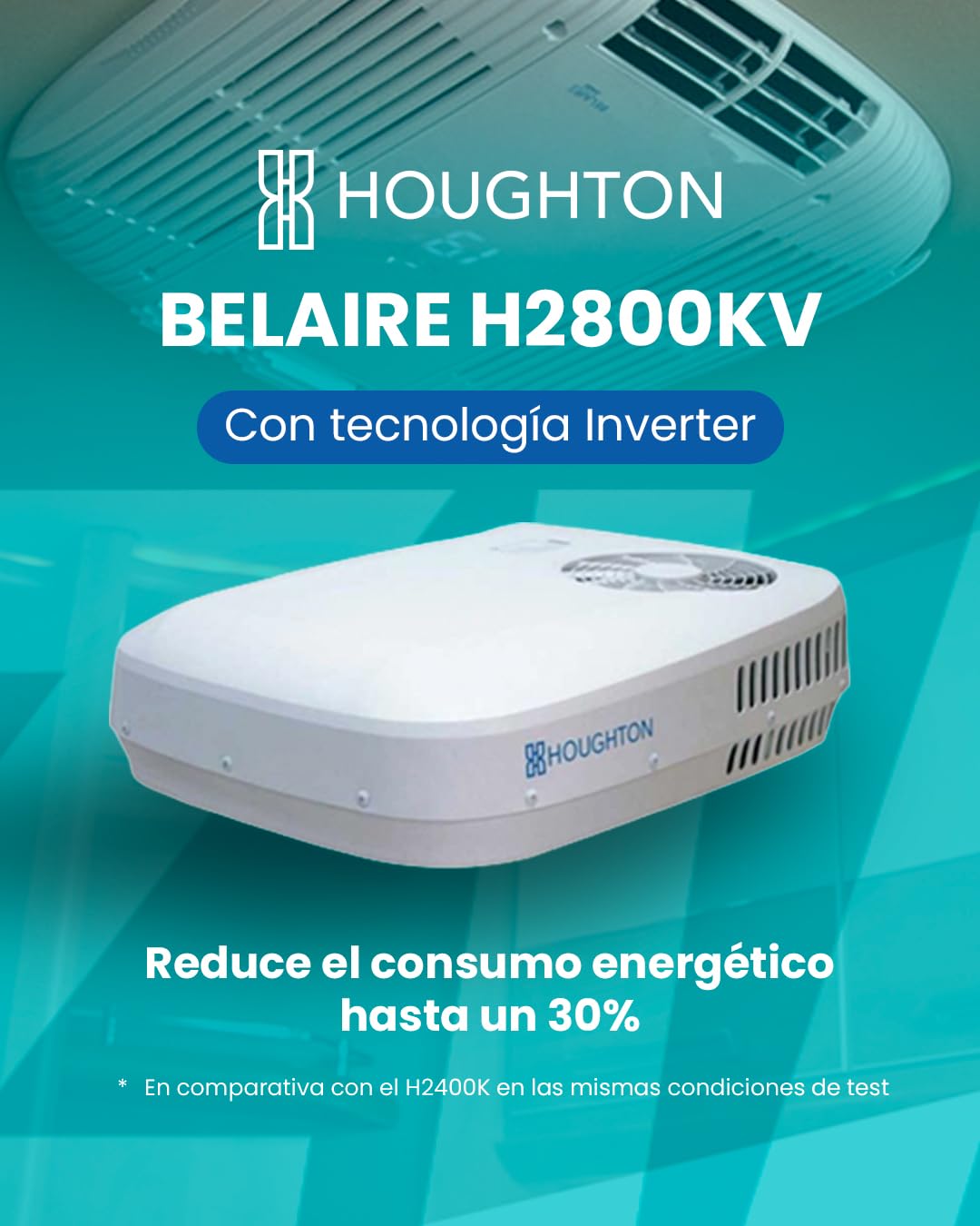 Belaire 2800 K, Klimaanlage 2,8 kW, Inverter, 230 VAC, für Wohnmobil und Wohnmobil, effiziente Kühlung, Fernbedienung, LED-Display, Vanlife