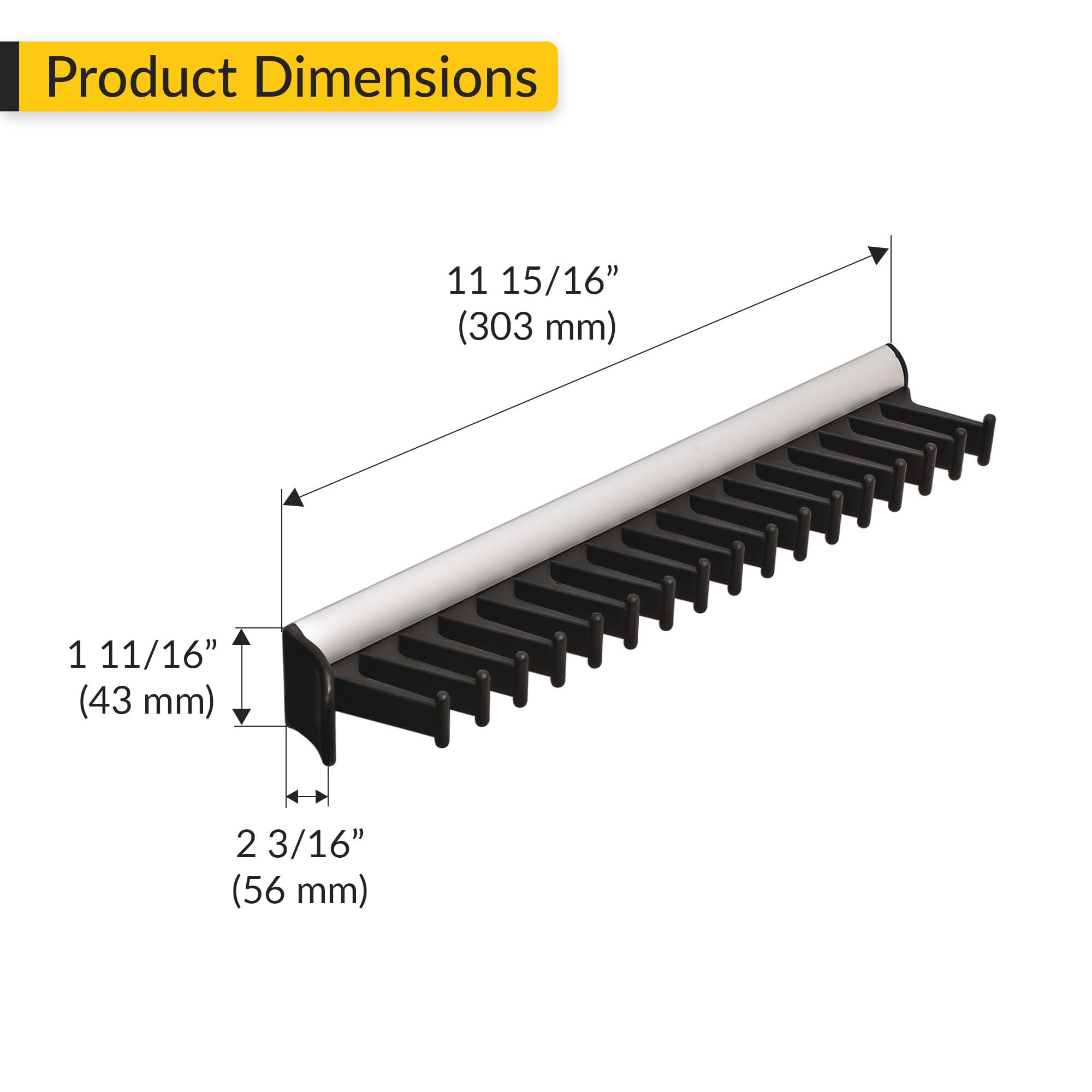 Brixwell QIL8-003 Tie Rack, 17 Hook with 3/4