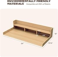 Vista 2 de FAHKNS 2-Tier Washer Dryer Countertop, Piece-Joined Solid Wood Laundry Topper with Anti-Slip Mat, 54" Width Waterproof Laundry Room Organization