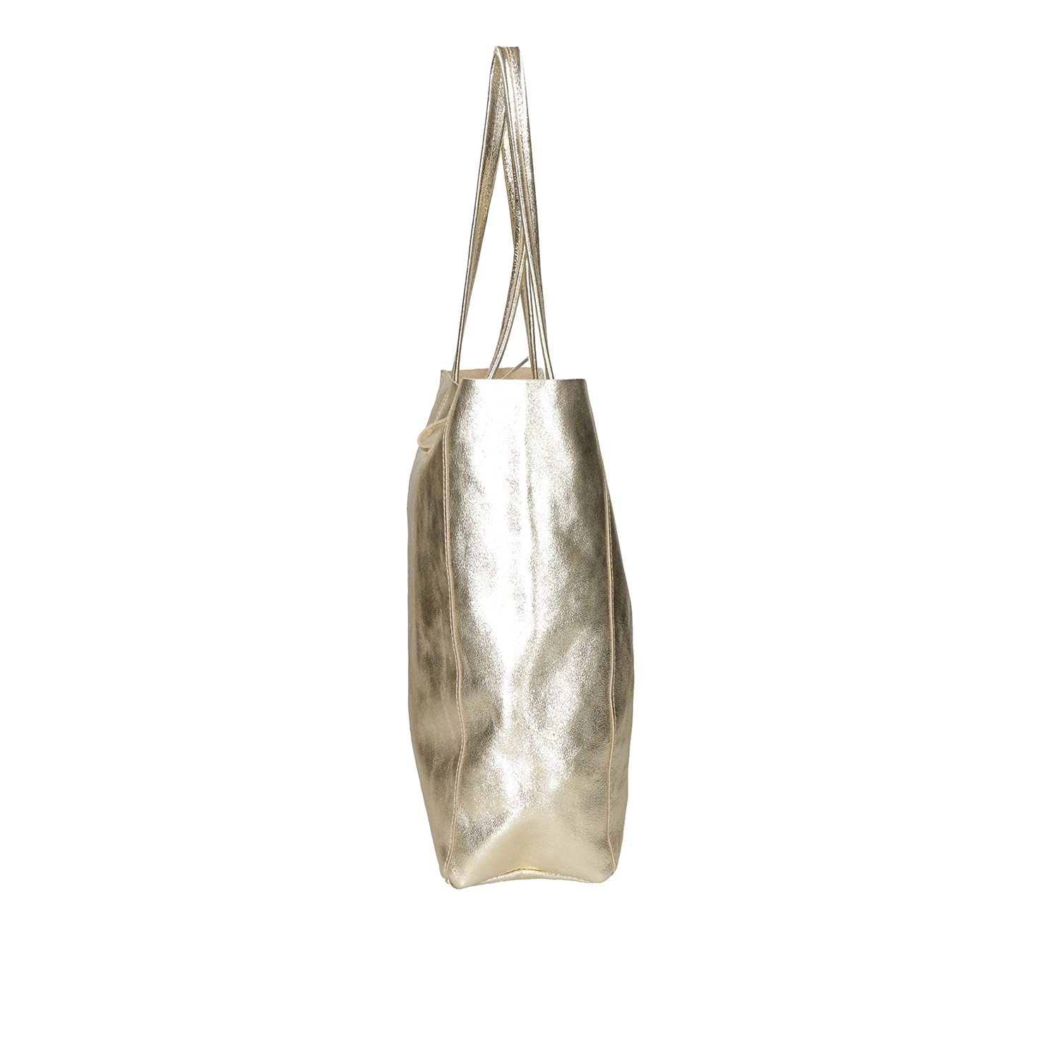 Chicca Borse Borsa a Mano Shopper da donna in pelle made in Italy - 40x36x11 cm