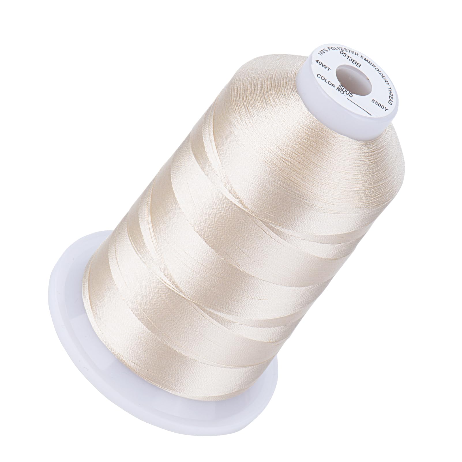 Simthread 5500Yds Embroidery Thread, 5000M High-Yardage 40WT 100% Polyester Thread – 170+ Vivid Colors, High-Speed Rated – Compatible with Brother, Singer, Janome & More - Antique Lace S005