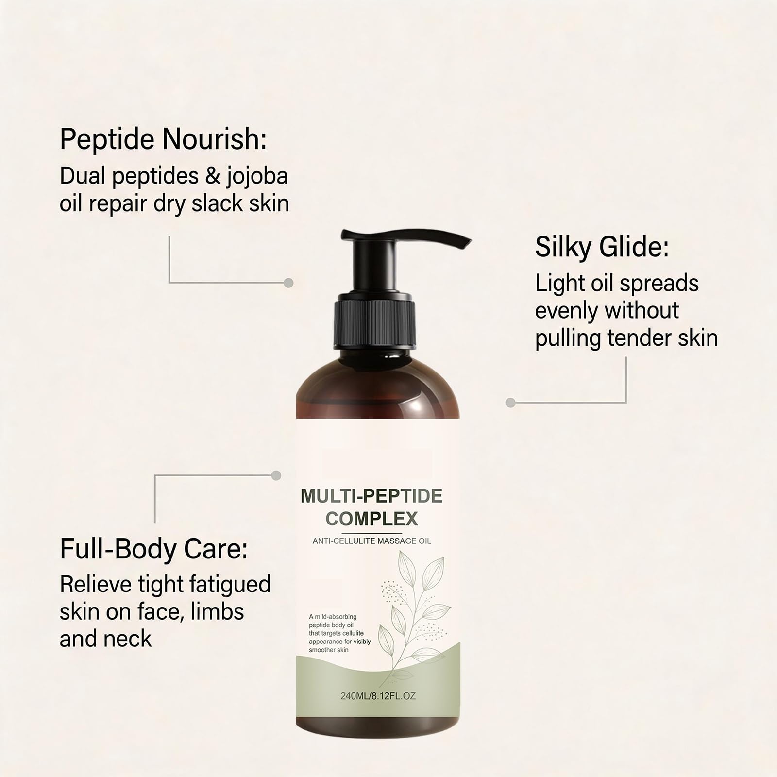 Multi-Peptid-Körperöl, Anti-Cellulite-Öl, zieht schnell ein. (3PCS)
