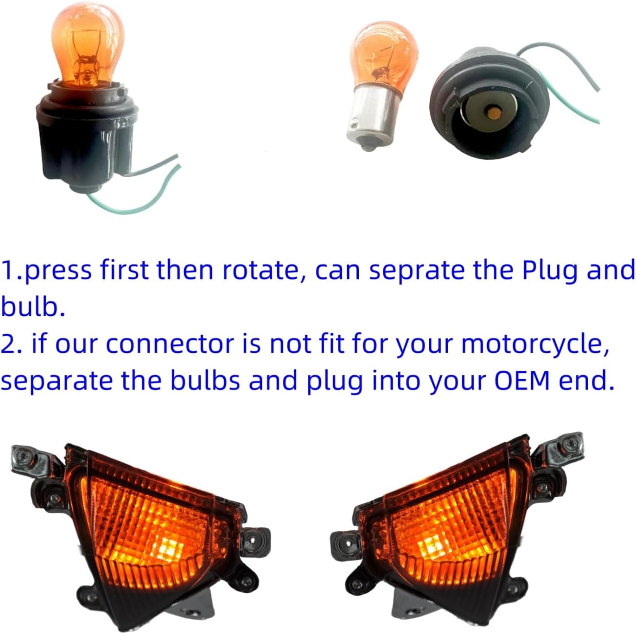 TOPZONE Front Turn Signal Idicator Blinker Light Lamp + Halogen Bulbs Fit for Kawasaki 2004-2005 Ninja ZX-10R (Smoke)