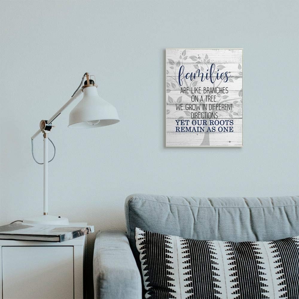 Stupell Industries Family Branches and Roots Phrase Tree Growth Inspiration, Designed by Kim Allen Art, 13 x 19, Wall Plaque