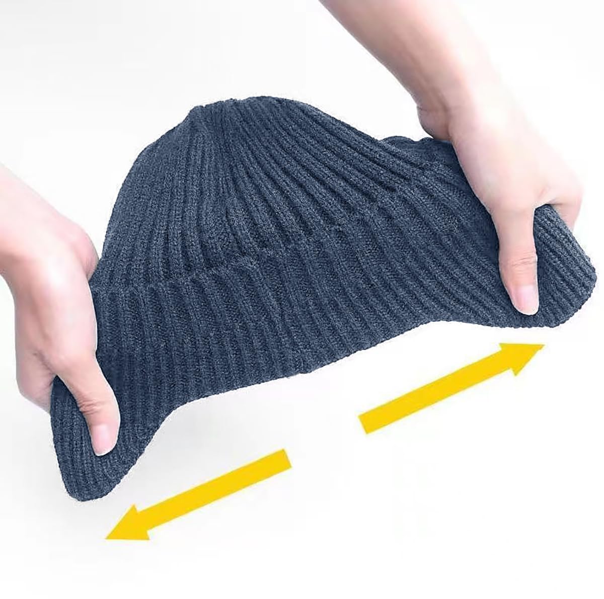 SYGA Winter Woolen Hat Men Ears Protection Beanie Knitted Hat Soft Plush Warm Cap (Above 15 Year) Dark Grey - Image 4 thumbnail
