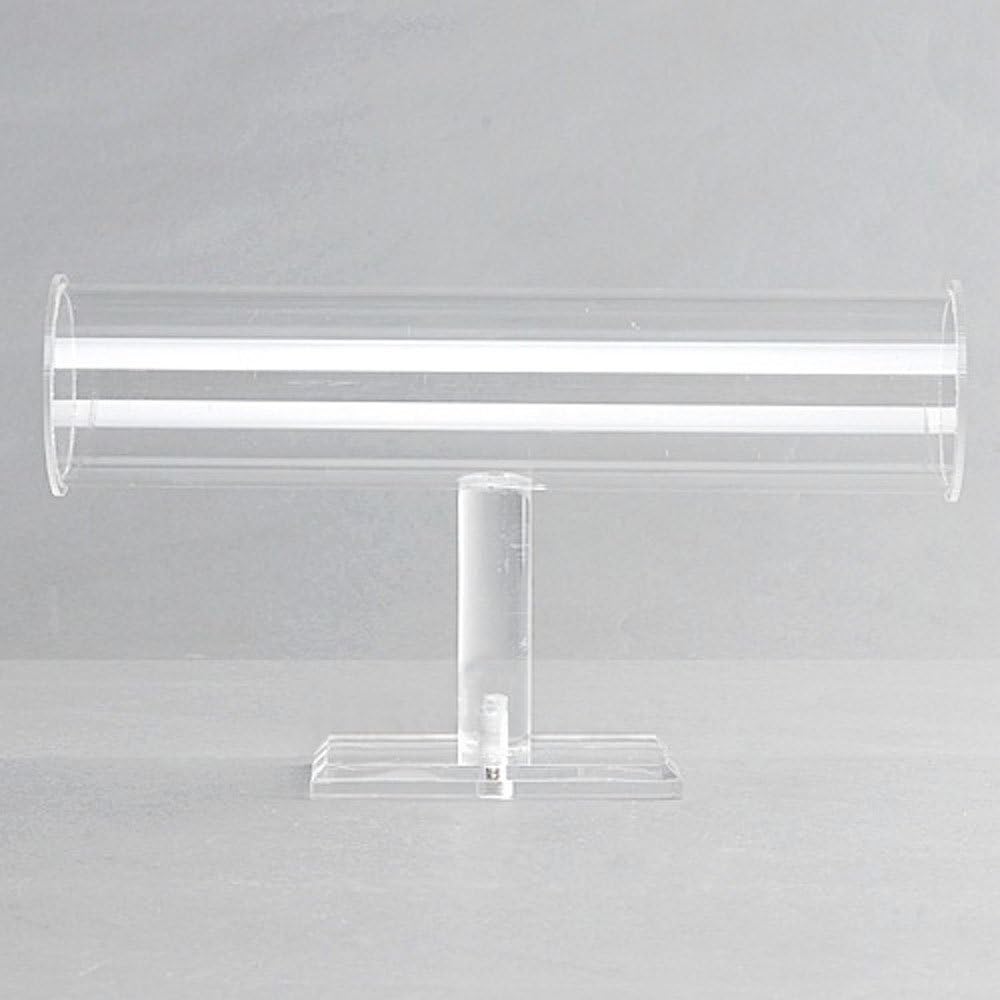 Luxuriant July Clear Acrylic Removable Bangle Bracelet Display Hovering T-Bar Bracelet Necklace Jewelry Display Stand for Home and Shop Organization