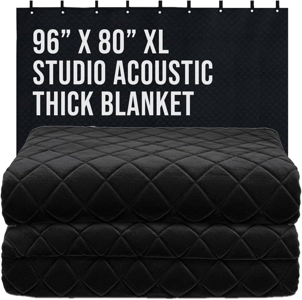 Boxer BoxerTools 2 Pack 96" x 80" XL Pro Studio Sound Dampening Thicker Blanket- Easy Hanging - Metal Grommets - Light Blocker, Acoustic Treatment Blanket, Insulated, Sound Reducing