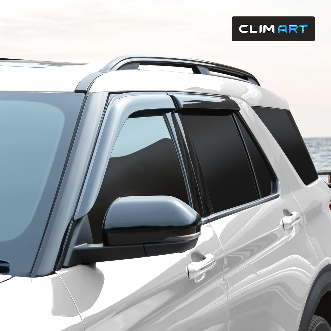 CLIM ART Incredibly Durable Rain Guards for Ford Explorer 2020-2026, Original Tape-on Window Deflectors, Vent Deflector, Window Visors, Car Accessories, 4 pcs. - 420369