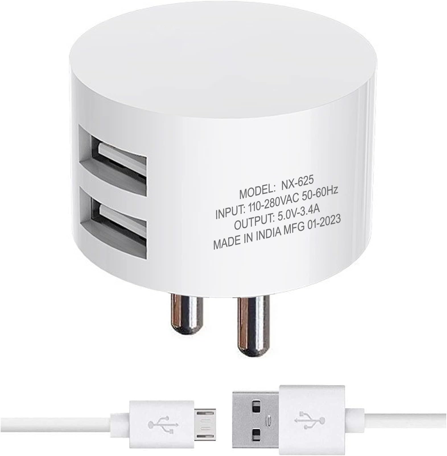 Fast Charger For Samsung Galaxy J3 (2018), J 3, J THREE, Samsung Galaxy J3 Emerge / Samsung J3 ( J 3) Emerge, Samsung Galaxy J3 Pro / Samsung J3 ( J 3 ) Pro, Samsung Galaxy J4, J 4, J FOUR, Samsung Galaxy J4+, J4 + , J 4 +, J Four Plus, Dual Port Fast Mobile Charger, Power Wall Charger,Hi Speed Travel Charger with 1m Micro USB Charging Data Cable (3.1 Ampere, ..SJ 5, White)