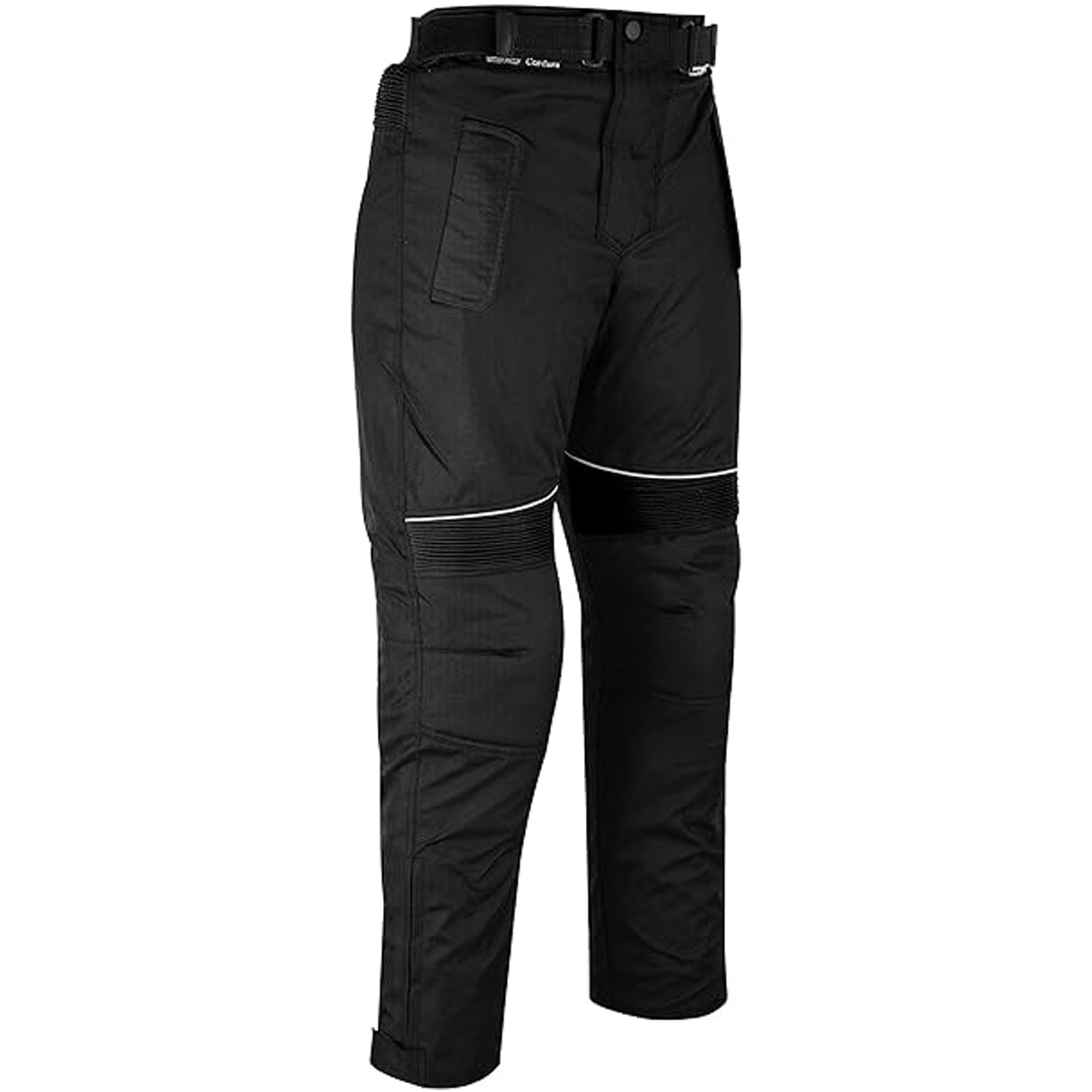 German Wear Pantalon de moto pour homme avec protections 2CE – Coupe-vent Biker Quad Textile – Doublure thermique lavable et amovible – Fermeture éclair combinée, Taille élastique – 4 couches & 2