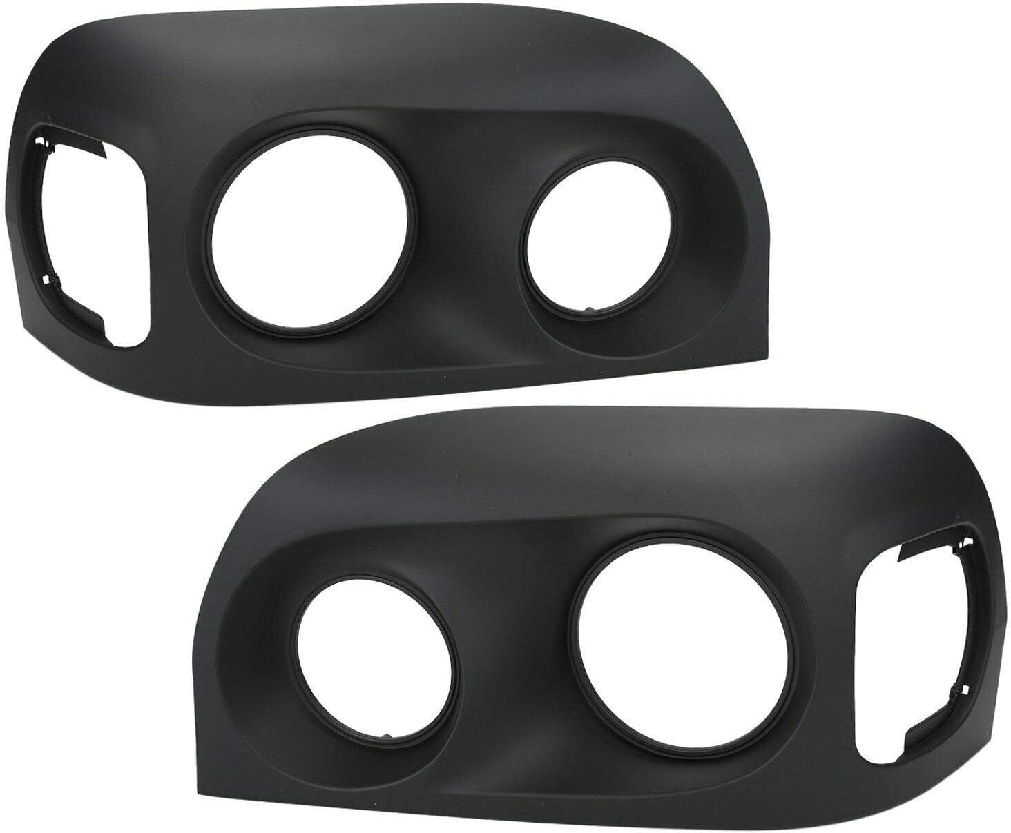 Headlight Bezels Left & Right Side Compatible with 1996-2009 Freightliner Century Class Black