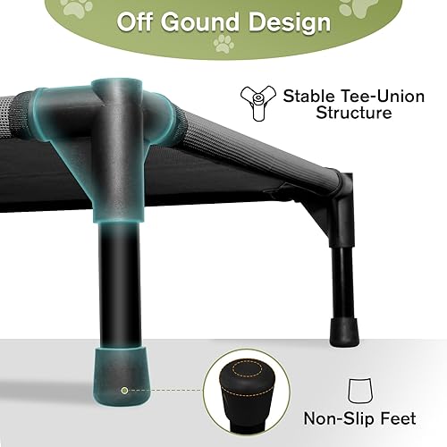 Miniatura 5 de Cama elevada pequeña para perros de 22 pulgadas, cuna refrescante para cachorros con malla transpirable lavable extraíble, camas elevadas para