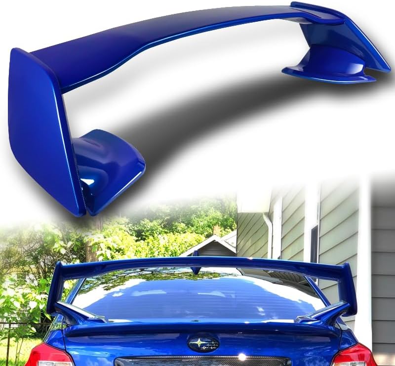 Trunk Spoiler Wing Lip Rear Tail Lid kit ABS OE-Style Fit for 2015-2021 Subaru WRX STI, Car Mods Exterior Accessories Replacement Parts Assembly, 2016 2017 2018 2019 2020 (Painted Blue)