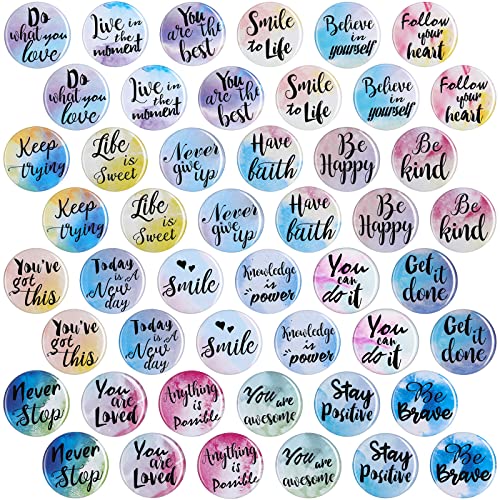 Inspirierende Magnete, Aquarell, rund, motivierende Magnete, inspirierendes Zitat, Kühlschrankmagnete, niedliche Magnete mit Zitaten, Ermutigungsmagnete für Spind, Kühlschrank, Whiteboard-Zubehör (48) Cover
