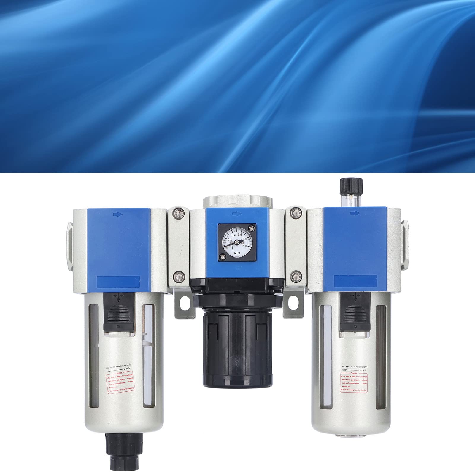 Filtro de Aire de 3 Etapas, Filtro de Aire de Aleación de Aluminio Lubricador Regulador de Presión Combo GC400 15 con Copa de Aceite de 160 CC 40 μm o 5 μm para Sistemas Neumáticos de