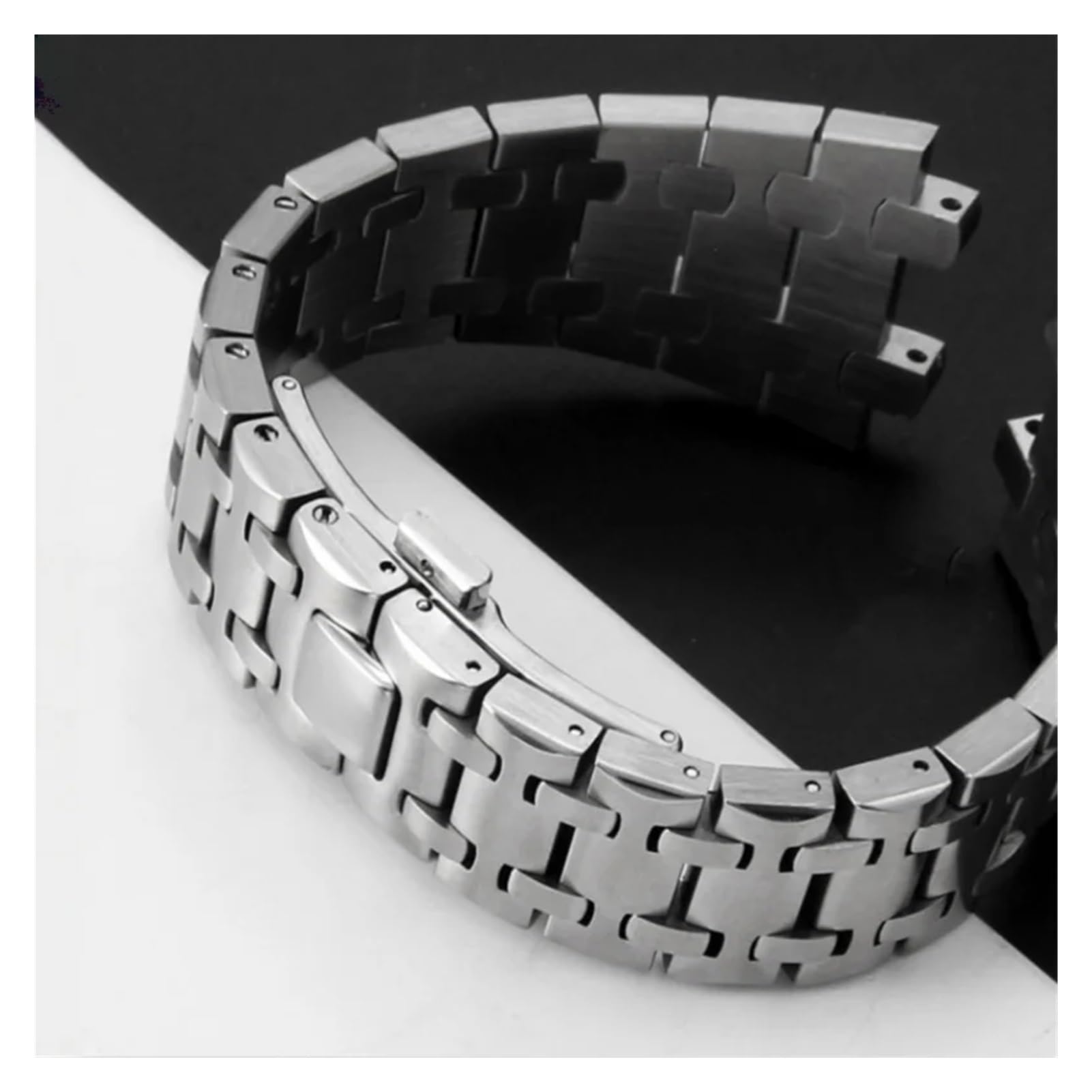 Genérico Correa de reloj de acero inoxidable de 28 mm compatible con AP15710 AP26470 Audemars Piguet Royal Oak Correa de reloj for hombre Accesorios de pulsera