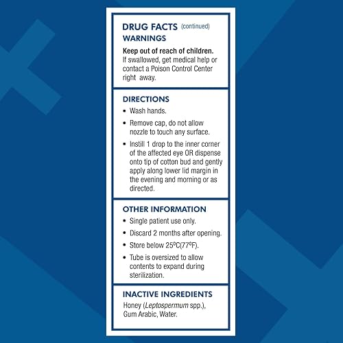 Miniatura 5 de Optimel Manuka+ Honey Dry Eye Drops, hidrata y alivia los síntomas del ojo seco crónico, restaura la comodidad ocular, miel de manuka de grado